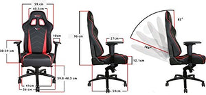 GT OMEGA PRO XL Racing Gaming Chair with Lumbar Support - Ergonomic PVC Leather Office Chair with 4D Adjustable Armrest & Recliner - Esport Seat for Ultimate Gaming Experience - Black Next Red