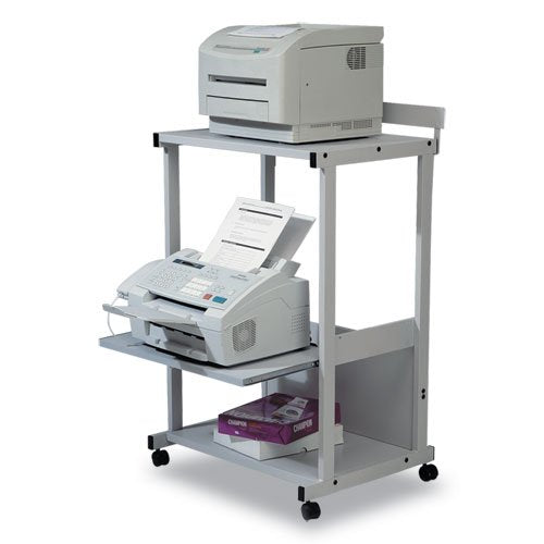 Max Stax Dual Purpose Printer Stand, Three-Shelf, 25w x 20d x 42-1/2h, Gray