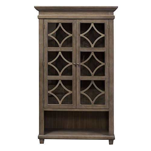 Martin Furniture IMCA4270 Glass Display Cabinet, Weathered Dove