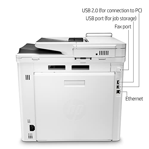 (Renewed) HP Laserjet Pro M479fdnA Ethernet only Color All-in-One Wired Laser Printer, White - Print Scan Copy Fax - 4.3" Touchscreen, 28 ppm, 600x600 dpi, 8.5x14, Auto Duplex Printing, 50-Sheet ADF