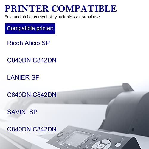 1 Pack Cyan 821258 Compatible SP C840A Toner Cartridge Replacement for Ricoh Aficio SP C842DN C840DN Lanier SP C842DN C840DN Savin SP C842DN C840DN Printer Toner Cartridge.