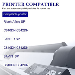 1 Pack Black 821255 Compatible SP C840A Toner Cartridge Replacement for Ricoh Aficio SP C842DN C840DN Lanier SP C842DN C840DN Savin SP C842DN C840DN Printer Toner Cartridge.