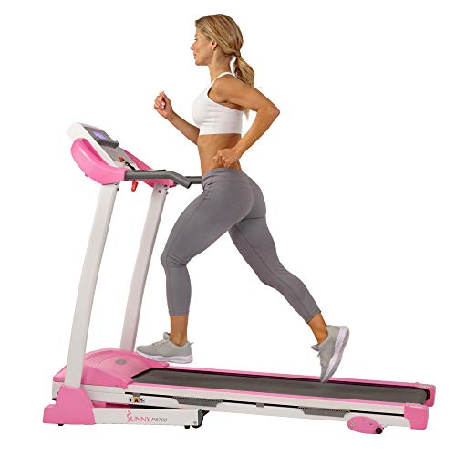 Sunny Health & Fitness P8700 Pink Treadmill, 62 L x 27 W x 50 H