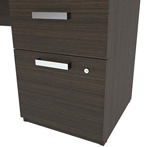Bestar, Universel Collection, Executive Computer Desk with Pedestal and Hutch