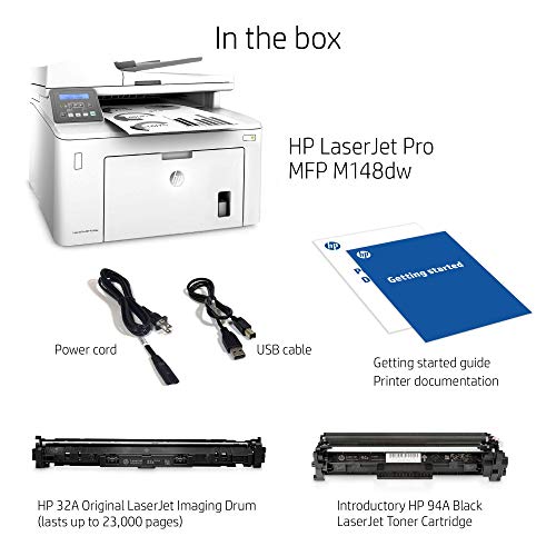 HP Laserjet Pro M148dw All-in-One Wireless Monochrome Laser Printer with Auto Two-Sided Printing, Mobile Printing & Built-in Ethernet (4PA41A) (Renewed)