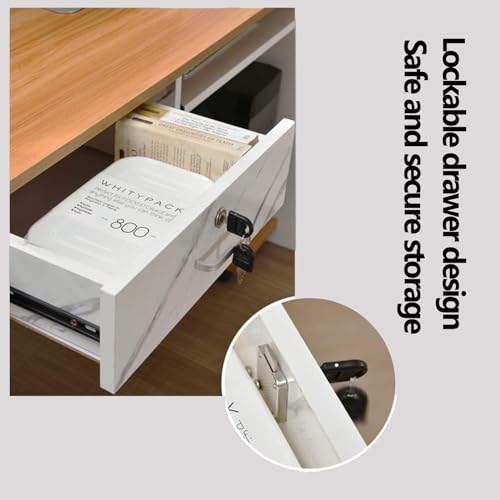 GHXYDSS Reception Desk Service Counter 140x60x100cm - Coffee + White Marble Pattern
