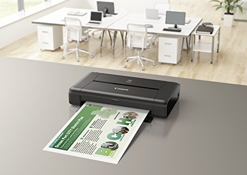Canon IP110 Photo Printer, 9.0PPM, 50Sht Cap, 12-Inch x7-Inch x2-1/2-Inch, BK