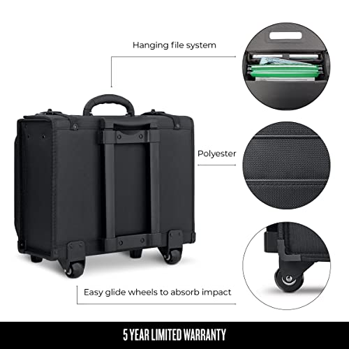 Solo New York Morgan Rolling Hard Side Catalog and Laptop Case, Black