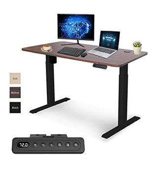 MAIDeSITe Adjustable Standing Desk, 55 x 27.6 Inches Height Home Office Computer Desks, Modern Simple Style Sit Stand Electric Desk, with 3 Pre-Set Memory and Led Display Controller(Virgin wood color)