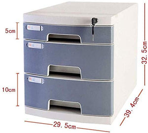 YONGYONGCHONG Lockable File Cabinet Office Storage Drawer Organizer White PP Plastic (29.5X39.4X32.5CM) - Color: B1