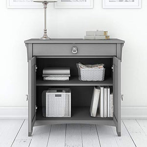 Bush Furniture Salinas Secretary Desk with Keyboard Tray and Storage Cabinet in Cape Cod Gray