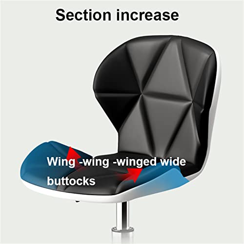 UsmAsk Rolling Stool with High Back, Height Adjustable, Pink PU Leather - Home Office Drafting Chair