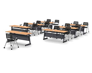 Team Tables 13 Person Training Meeting Seminar Classroom Folding Table Model 5648 - Beech Finish