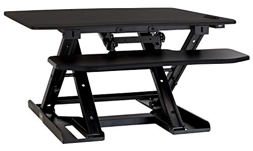 Mount-It! Electric Standing Desk Converter, Motorized Sit Stand Desk with Built in USB Port, Ergonomic Adjustable Workstation, Black (MI-7965)
