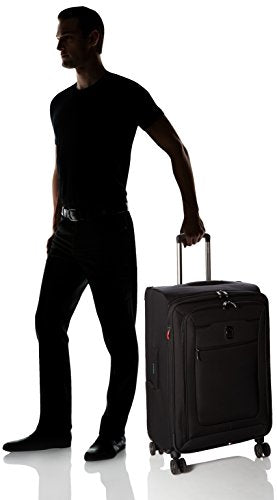 DELSEY Paris Hyperglide Softside Expandable Luggage with Spinner Wheels, Black, Checked-Medium 25 Inch