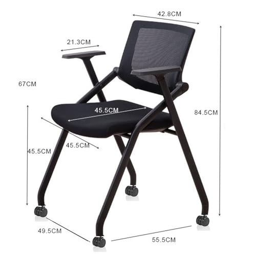 Generic Stackable Conference Room Chairs, 4-Pack with Wheels and Paddle, Ergonomic Mesh Back and Arms