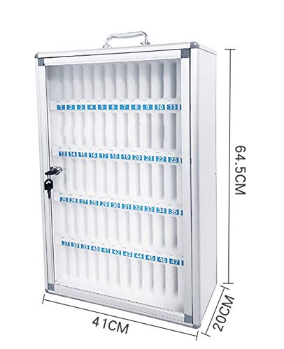 Phone Prison Wall-Mounted Aluminum Alloy Cell Phones Storage Cabinet Pocket Chart Storage Locker Box With Handle And Security Lock For Classroom Office (60 Slots) 16.1"x7.8"x25.3" Combination Safe Val