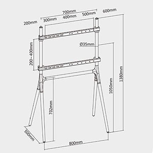 None Floor TV Stand Mobile 49-70 Inch Universal