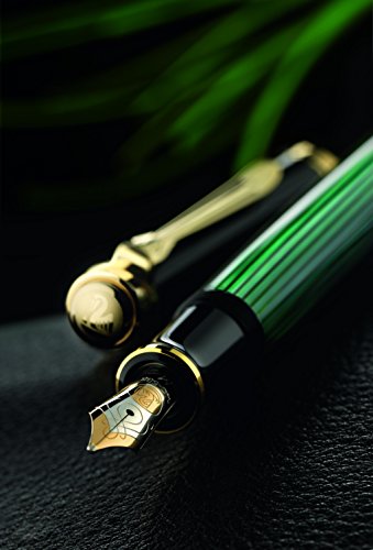 Pelikan Souverän M600 Fountain Pen, Medium Nib, Black/Green, 1 Each (980029)
