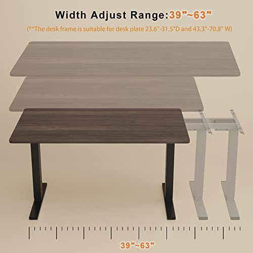 Furmax Electric Adjustable Standing Desk Frame - Black Frame Only