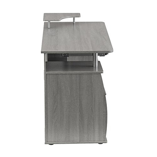 Techni Mobili Floating Modern Office Desk & Complete Computer Workstation, Gray