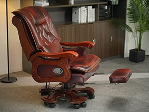 Kinnls Evan 2.0 Genuine Leather Massage Office Chair with Footrest