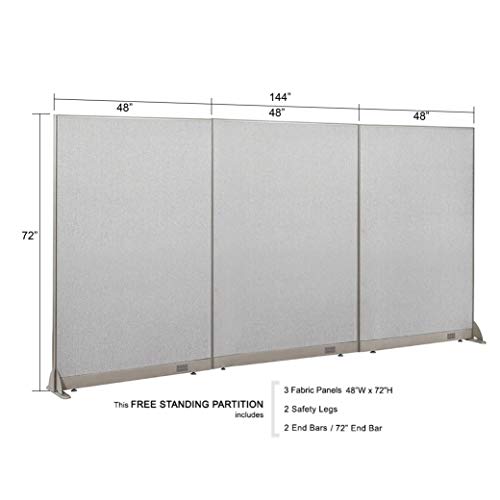GOF Freestanding Office Partition - Large Fabric Room Divider Panel, 144" W x 72" H