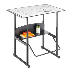 Safco Adjustable-Height Desk for Active Learning with Swinging Pendulum Footrest
