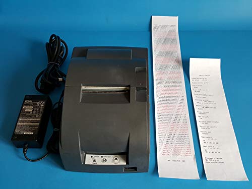 Epson TM-U220B M188B POS Receipt Printer USB Interface - Red & Black Ribbon - with Power Supply (Renewed)