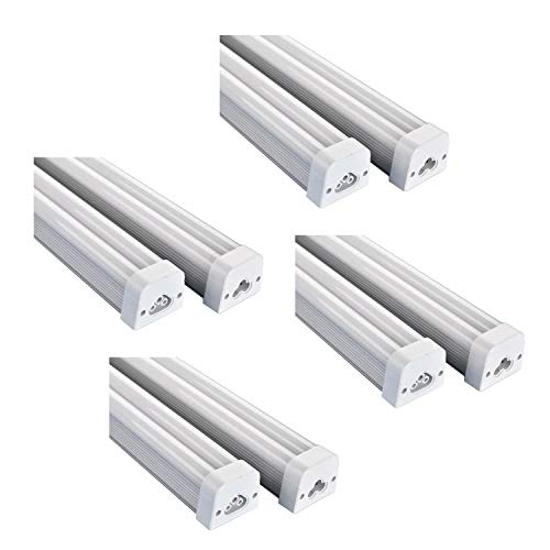 Light Blue USA LED T5 Integrated Double Light Fixture, 30W, 4ft, 3000K Soft White, 3000 Lumens, Linkable Utility Shop Light, Ceiling & Under Cabinet Light, Corded Electric, ETL Listed - 4 Pack