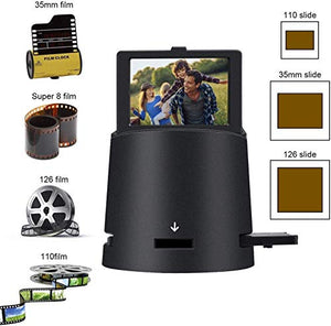 Jancane Digital Film & Slide Scanner 22MP, Converts 35mm, 126, 110, Super 8 Films to JPEG, 3.5" LCD, MAC/PC Compatible