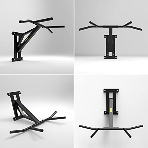 Heavy Duty Pull Up Bar Wall Mounted Chin Up Bar Dip Stand Power Tower, Multifunctional Upper Body Workout Bar, Home Gym Fitness Strength Training Equipment