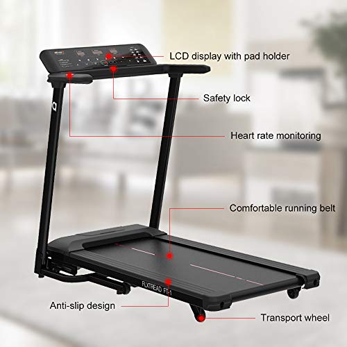 Ativafit Folding Treadmill 2.5 HP Electric Running Machine with 25 Preset Program Walking Jogging Exercise Treadmill 16” Wide Wide Tread Belt 