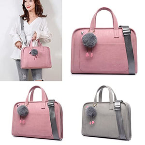 WFJDC PU Leather Handbag Briefcase Fashion Women Laptop Bag Messenger Carrying Case Notebook Shoulder Bags (Color : B, Size : 13.3-14.1 inch)