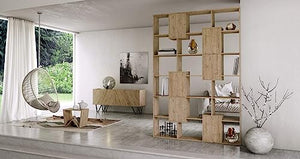 Mobili Fiver Iacopo XXL Oak Bookcase with Panel Doors (189.9 x 93.1 in), Made in Italy