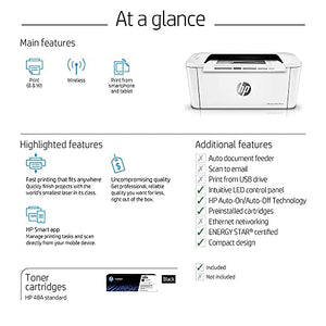 HP Laserjet Pro M15wB Print Only Wireless Monochrome Laser Printer for Business Office, 19 ppm, 600 x 600 dpi, 8.5" x 11" Letter, 150-sheet Capacity, Compatible with Alexa