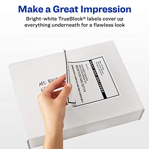 Avery Shipping Address Labels, Laser Printers, 3,000 Labels, 3-1/3x4 Labels, Permanent Adhesive, TrueBlock (5-pack 5164)