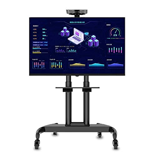 WYJW Mobile TV Stand Cart for 32-70 Inch Screen TVs, Height Adjustable with Wheels