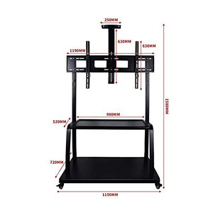 Goakwwuz TV Cart Stand for 32"-100" Screens, Height Adjustable with Tray and Wheels - Up to 80kg (55")