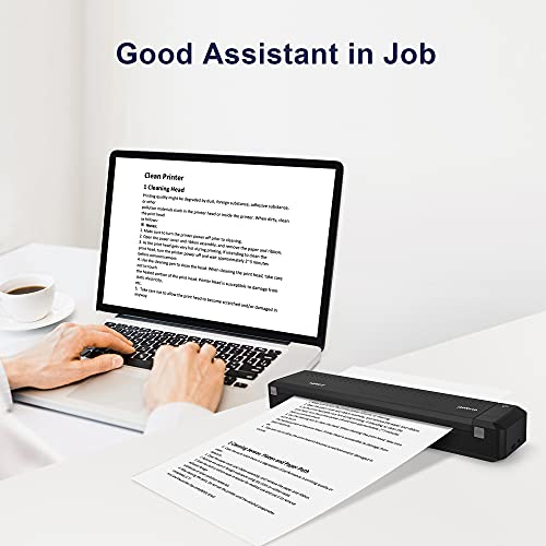 Polono Wireless A4 Paper Printer,Portable Bluetooth Printer, Mini Printer Support Ordinary A4 Paper,Direct Thermal Transfer Printer with Auto Paper Feed, Available for Android and iOS Phones