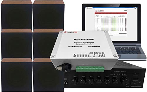 Netbell Multi-Function PA System with TCP/IP Controller and Wall Mounted Speakers - 6 Speakers