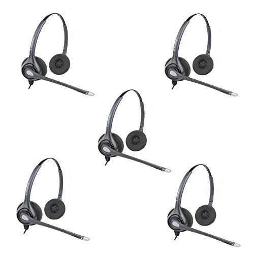 Plantronics HW261n Binaural Wired Office Headset- 5 Pack (Renewed)