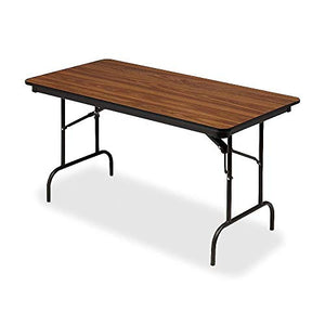 Iceberg ICE55225 Premium Wood Laminate Folding Table with Brown Steel Legs, 30" Length x 72" Width x 29" Height, Oak