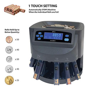 Nadex S540 Pro | Coin Counter, Sorter, and Wrapper | Sorts up to 300 Coins Per Minute | Comes with 48 Preformed Wrappers