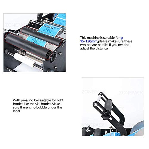 ZONEPACK Manual Labeling Machine for Bottles - Upgraded Label Applicator Sticker Printer with Handle