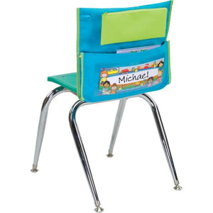 Really Good Stuff Deluxe Chair Pockets - Set of 36 - Early Childhood Classroom Chair Organizer with Pencil Pouch and Name Tag Keeps Students Organized and Classrooms Neat - Teal/Green