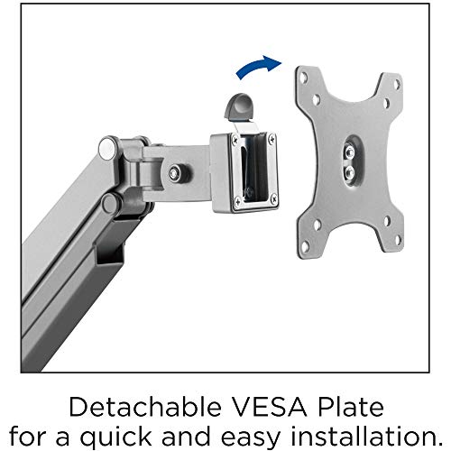 Lorell 99803 USB Pole Dual Monitor Mounting Arm, Gray