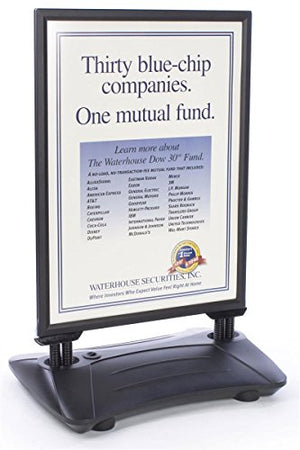 Displays2go 30 x 40 Inch Double Sided Sidewalk Sign with Fillable Base and Springs – Black (PSSS3040BK)