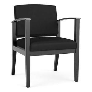 Lesro Amherst Wood Reception Guest Chair in Black/Castillo Black