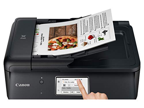 Canon TR8620 All-In-One Printer For Home Office | Copier |Scanner| Fax |Auto Document Feeder | Photo and Document Printing | Airprint (R) and Android Printing, Black (Renewed)